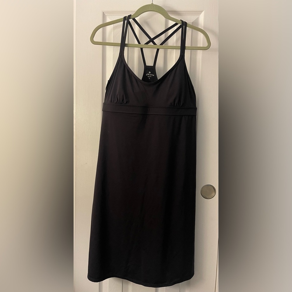Athleta Coastline Swim Dress Beachwear Athletic Black Sz L